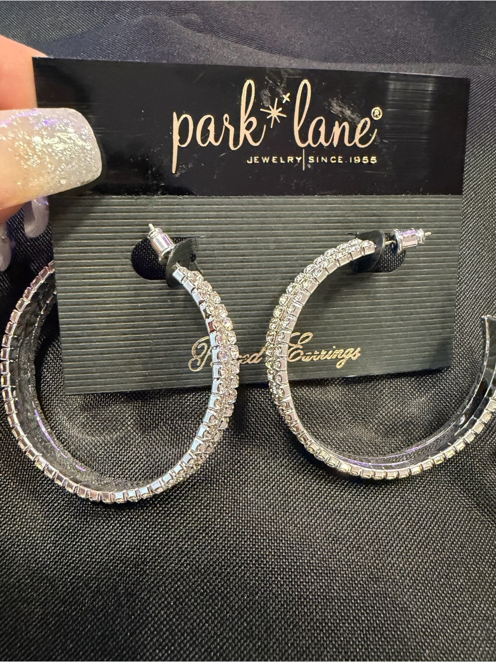 Park Lane Retired Hostess Exclusive Crystal Hoop Earrings $110